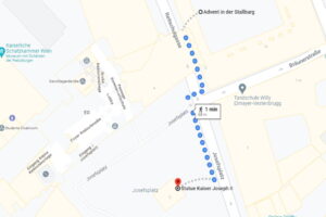 https://www.google.com/maps/dir/48.2071106,16.3672813/Statue+Kaiser+Joseph+II,+Josefsplatz+2,+1010+Wien/@48.2067646,16.3673945,18.75z/data=!4m9!4m8!1m0!1m5!1m1!1s0x476d07997a4020f1:0x857c9908856cdf11!2m2!1d16.3672511!2d48.2064688!3e2